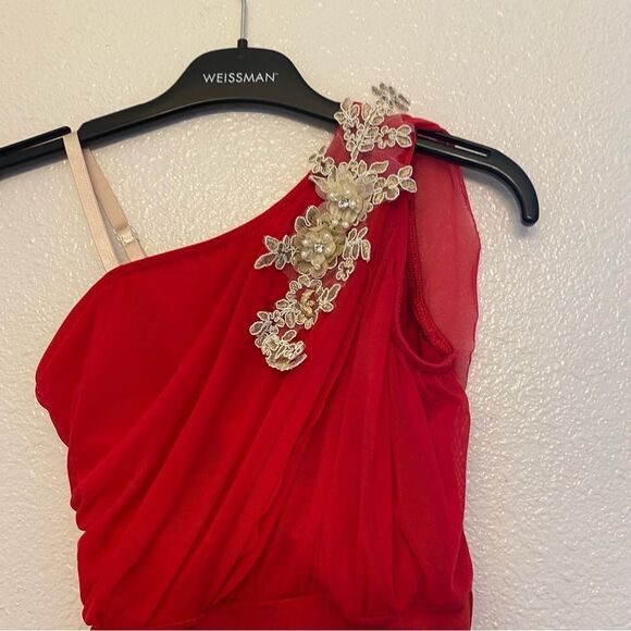 WEISSMAN Dance Costume dress ballet lyrical red CLARITY 12294 MC-Medium child - Picture 3 of 11